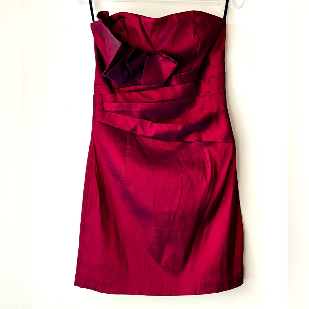 JESSICA MCCLINTOCK Formal Red Strapless Mini Dress 8 Petite ❤️